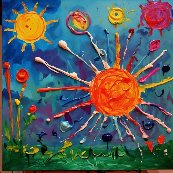 خلاقیت هنری کودک. خورشید در نقاشی کودک